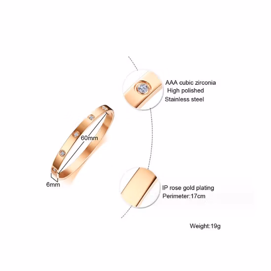 Bracelet ouvert en acier inoxydable, vente en gros personnalisé en usine, Protection de l'environnement, galvanoplastie Anti