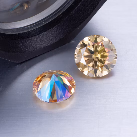 Messi Gems Enduit Couleur Moissanite Champagne Couleur Moissanite