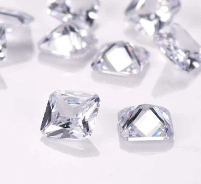 Pierre de Moissanite en diamant blanc carré en forme de princesse, prix d'usine en gros, 5mm, en vrac