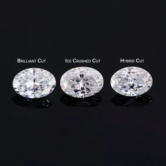 Bague de fiançailles en diamant Moissanite pour femmes, incolore, ovale, hybride, coupe concassée, 2CT, 3CT, bijoux