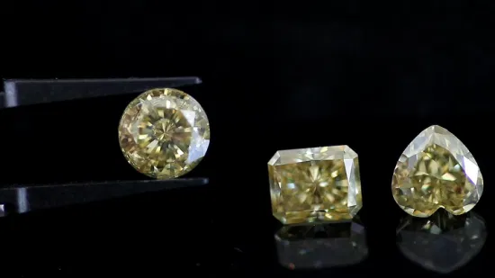 Pierre de diamant Moissanite de couleur ronde et brillante, 3mm