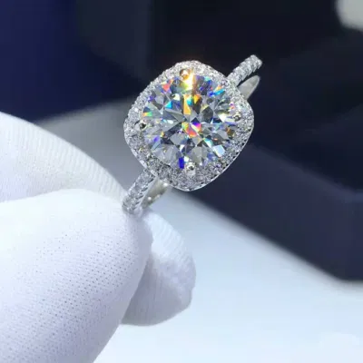 Prix ​​de gros 925 bijoux en argent Sterling Moissanite bague de fiançailles pour les femmes