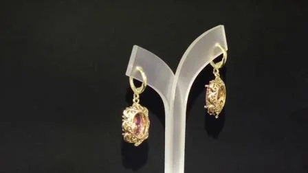 Boucles d'oreilles longues en or 18 carats, mode populaire européenne, bijoux