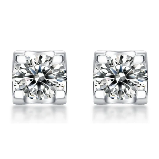 Prix ​​de gros Moissanite diamant 925 en argent Sterling petit rond boucles d'oreilles femme bijoux femmes bijoux de luxe